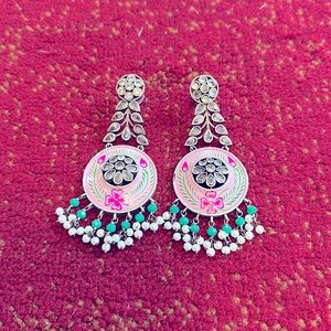 Hand Painted Polki Earrings